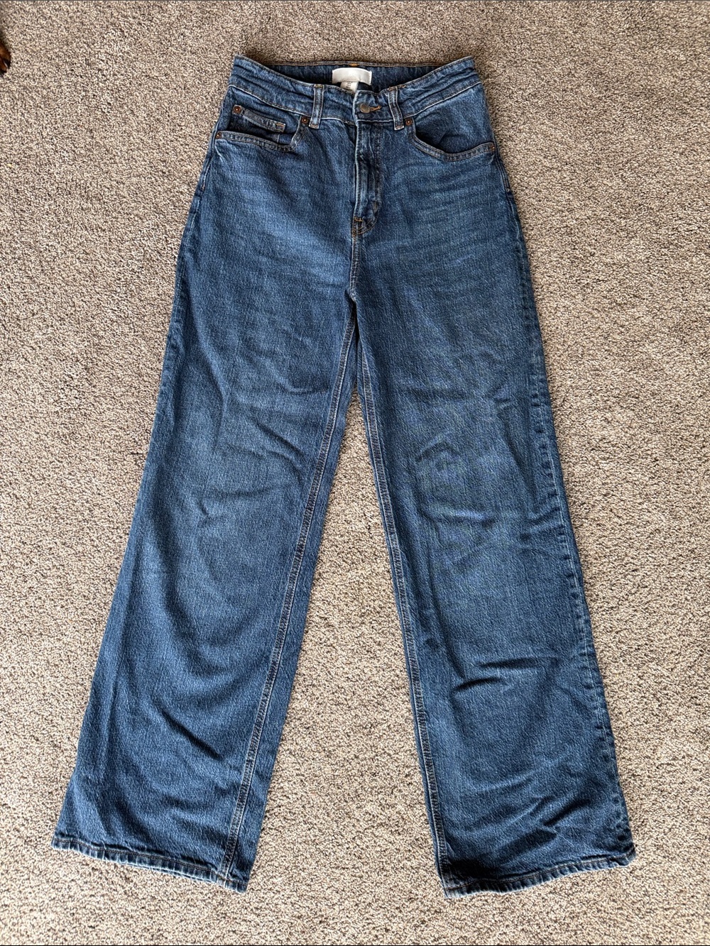 H&M High Waisted Wide Leg Jeans | Dark Wash Denim | Size 6